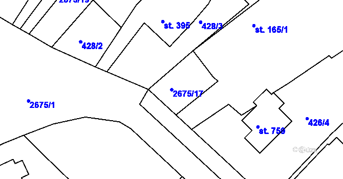 Parcela st. 2675/17 v KÚ Černilov, Katastrální mapa