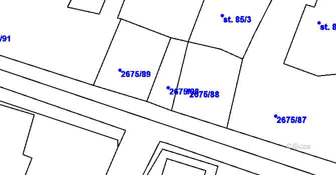 Parcela st. 2675/98 v KÚ Černilov, Katastrální mapa