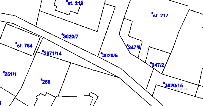 Parcela st. 3020/5 v KÚ Černilov, Katastrální mapa