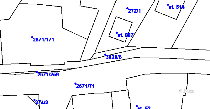 Parcela st. 3020/6 v KÚ Černilov, Katastrální mapa