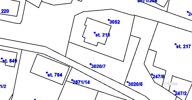 Parcela st. 3020/12 v KÚ Černilov, Katastrální mapa