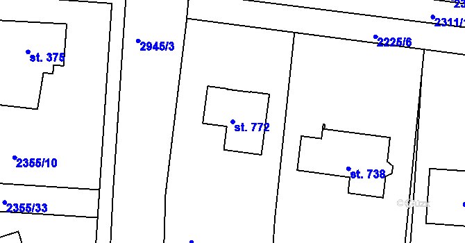 Parcela st. 772 v KÚ Černilov, Katastrální mapa