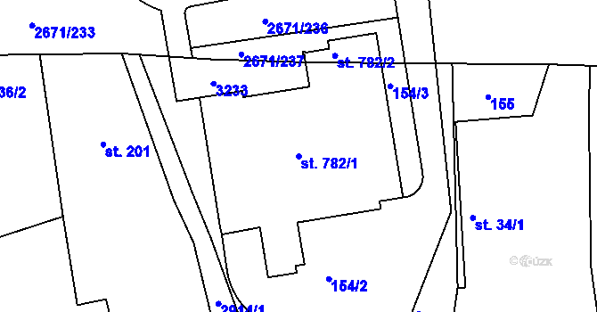 Parcela st. 782/1 v KÚ Černilov, Katastrální mapa