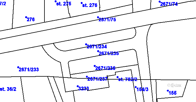 Parcela st. 2671/235 v KÚ Černilov, Katastrální mapa