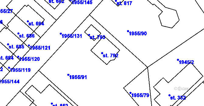 Parcela st. 792 v KÚ Černilov, Katastrální mapa