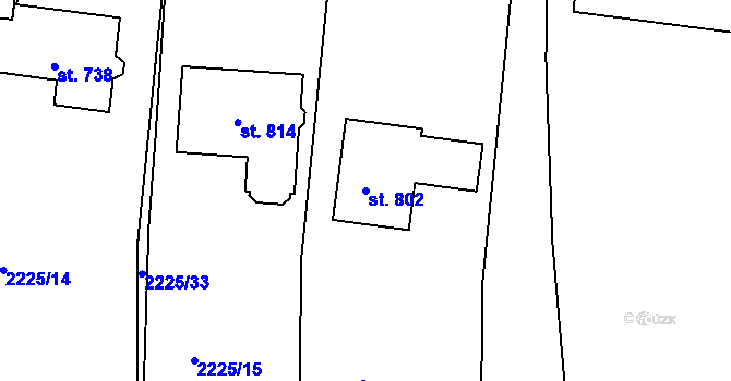 Parcela st. 802 v KÚ Černilov, Katastrální mapa