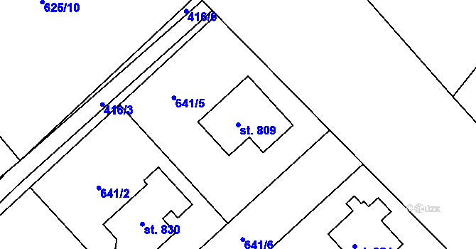 Parcela st. 809 v KÚ Černilov, Katastrální mapa