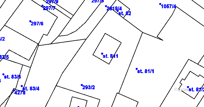 Parcela st. 811 v KÚ Černilov, Katastrální mapa