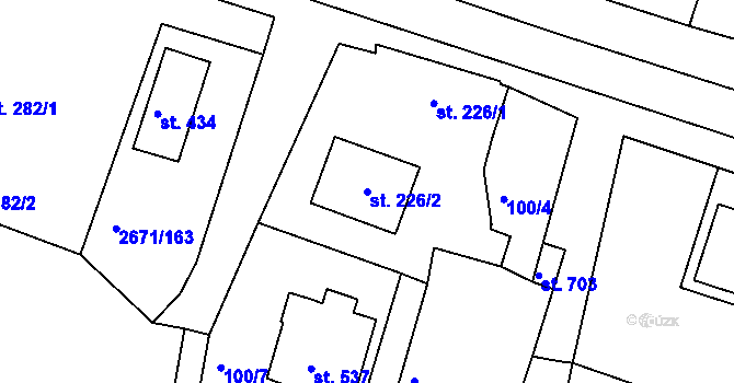 Parcela st. 226/2 v KÚ Černilov, Katastrální mapa