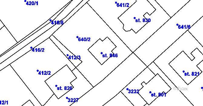 Parcela st. 846 v KÚ Černilov, Katastrální mapa