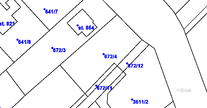 Parcela st. 672/4 v KÚ Černilov, Katastrální mapa