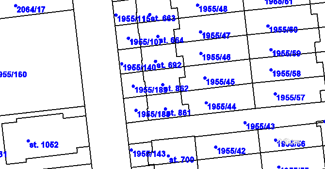 Parcela st. 862 v KÚ Černilov, Katastrální mapa