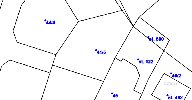 Parcela st. 44/5 v KÚ Černilov, Katastrální mapa