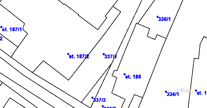 Parcela st. 337/1 v KÚ Černilov, Katastrální mapa