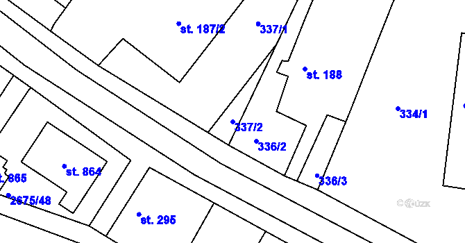 Parcela st. 337/2 v KÚ Černilov, Katastrální mapa