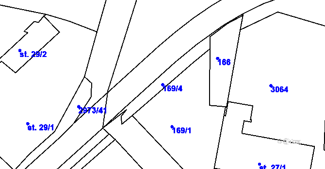 Parcela st. 169/4 v KÚ Černilov, Katastrální mapa