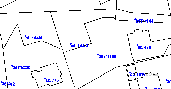 Parcela st. 2671/246 v KÚ Černilov, Katastrální mapa