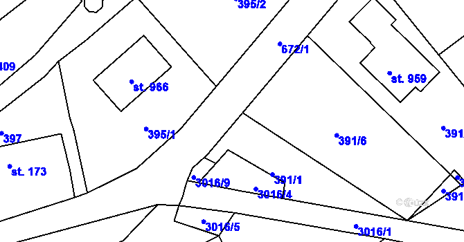 Parcela st. 391/9 v KÚ Černilov, Katastrální mapa