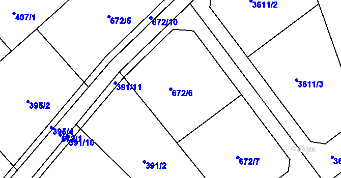 Parcela st. 672/6 v KÚ Černilov, Katastrální mapa