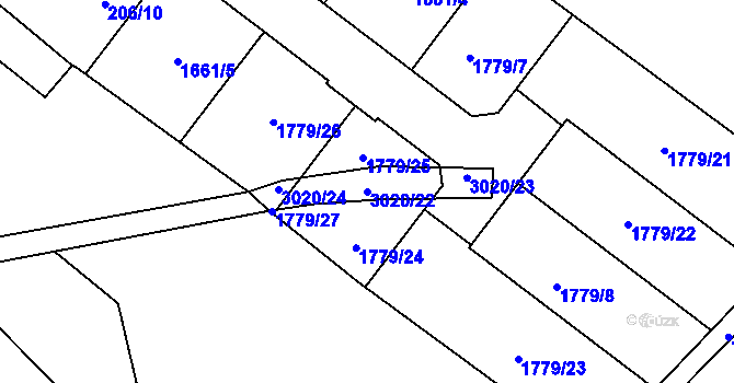Parcela st. 3020/22 v KÚ Černilov, Katastrální mapa