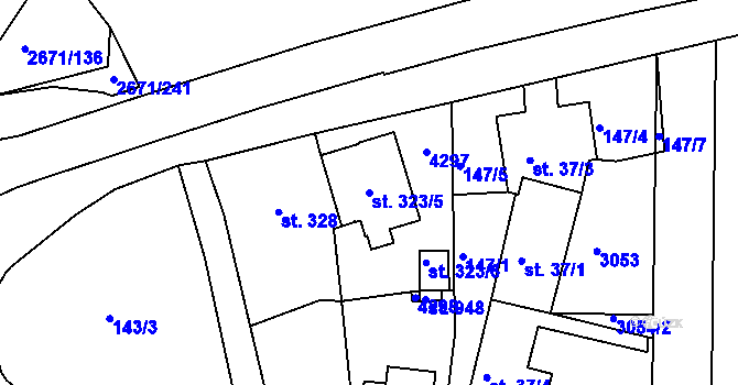 Parcela st. 323/5 v KÚ Černilov, Katastrální mapa