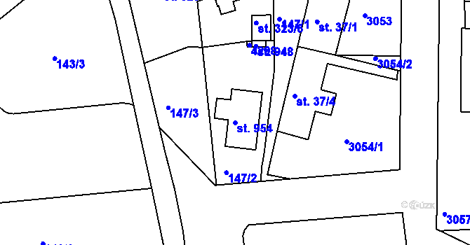 Parcela st. 954 v KÚ Černilov, Katastrální mapa