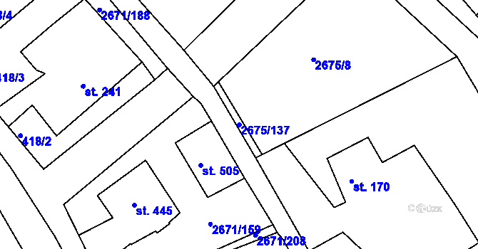 Parcela st. 2675/137 v KÚ Černilov, Katastrální mapa