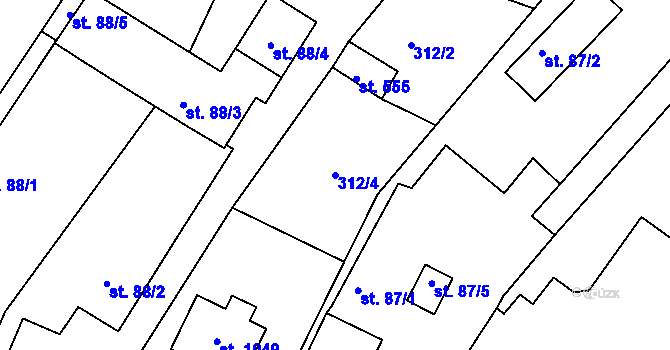Parcela st. 312/4 v KÚ Černilov, Katastrální mapa