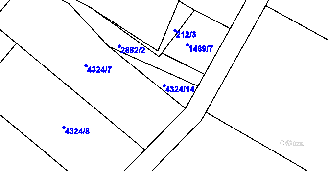 Parcela st. 4324/14 v KÚ Černilov, Katastrální mapa