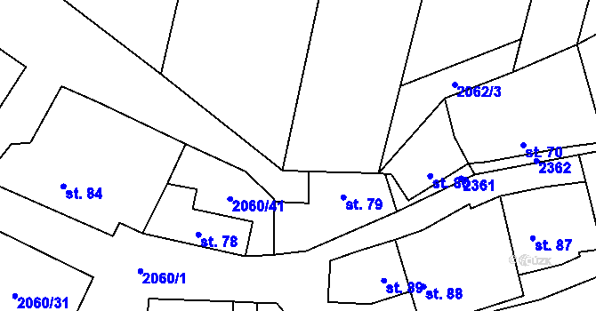 Parcela st. 79 v KÚ Černín, Katastrální mapa