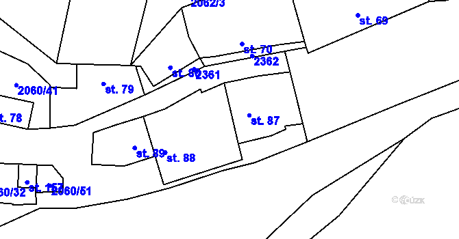 Parcela st. 87 v KÚ Černín, Katastrální mapa