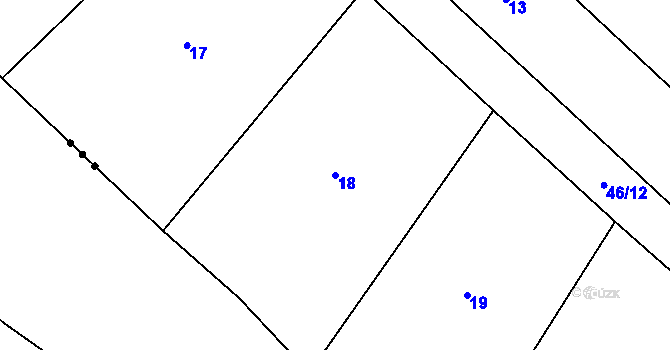 Parcela st. 18 v KÚ Černín, Katastrální mapa