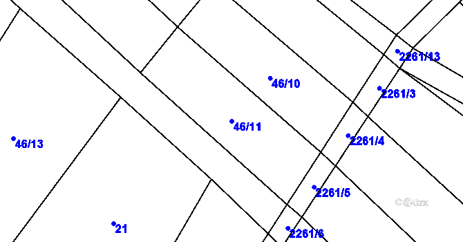 Parcela st. 46/11 v KÚ Černín, Katastrální mapa