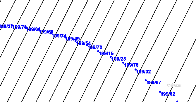 Parcela st. 199/15 v KÚ Černín, Katastrální mapa