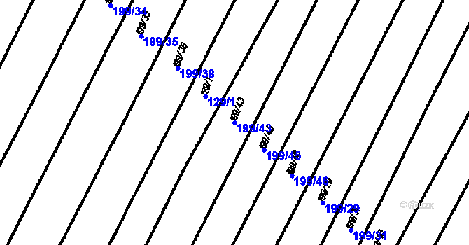 Parcela st. 199/43 v KÚ Černín, Katastrální mapa