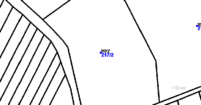Parcela st. 217/2 v KÚ Černín, Katastrální mapa