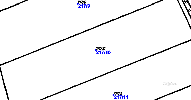 Parcela st. 217/10 v KÚ Černín, Katastrální mapa