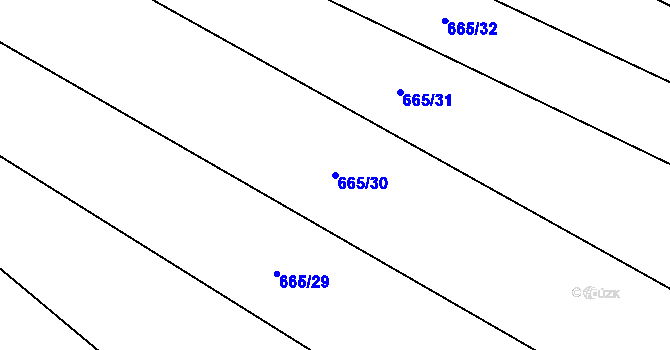 Parcela st. 665/30 v KÚ Černín, Katastrální mapa