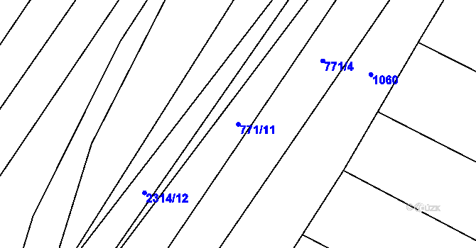 Parcela st. 771/11 v KÚ Černín, Katastrální mapa