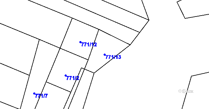 Parcela st. 771/13 v KÚ Černín, Katastrální mapa