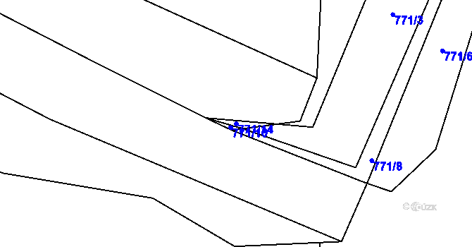 Parcela st. 771/14 v KÚ Černín, Katastrální mapa
