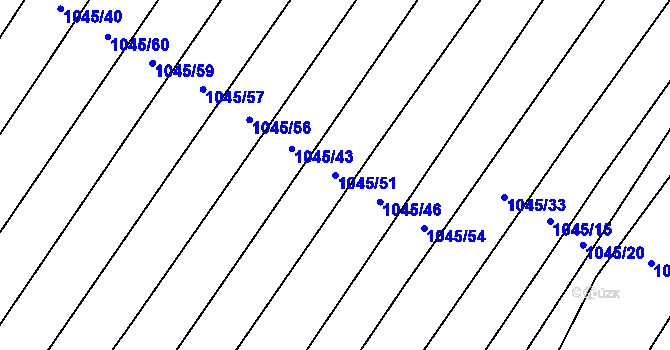 Parcela st. 1045/51 v KÚ Černín, Katastrální mapa
