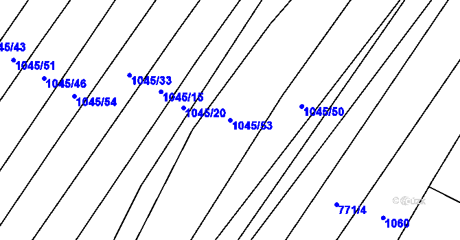 Parcela st. 1045/53 v KÚ Černín, Katastrální mapa