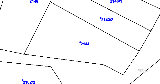 Parcela st. 2144 v KÚ Černín, Katastrální mapa