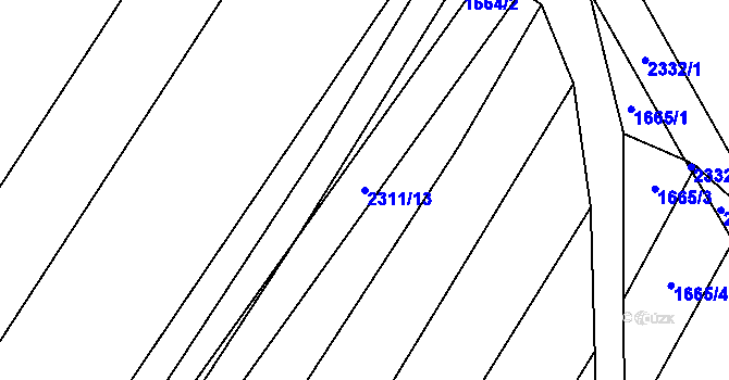 Parcela st. 2311/13 v KÚ Černín, Katastrální mapa