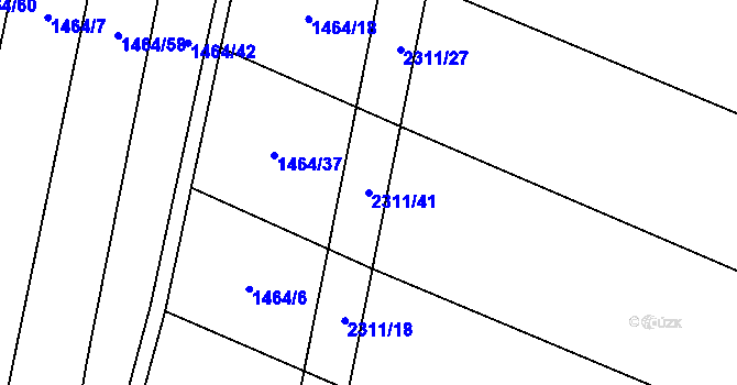 Parcela st. 2311/41 v KÚ Černín, Katastrální mapa