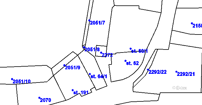 Parcela st. 2372 v KÚ Černín, Katastrální mapa