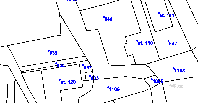 Parcela st. 218/6 v KÚ Bahno, Katastrální mapa