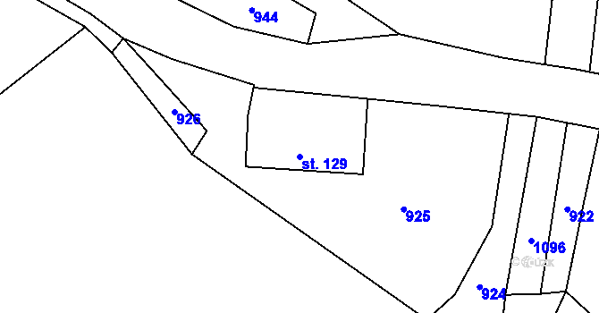Parcela st. 129 v KÚ Bahno, Katastrální mapa