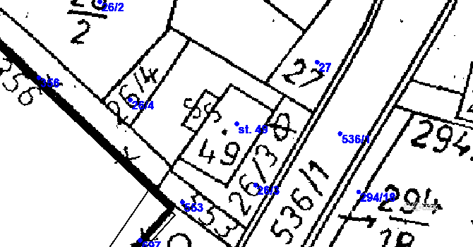 Parcela st. 49 v KÚ Černíny, Katastrální mapa